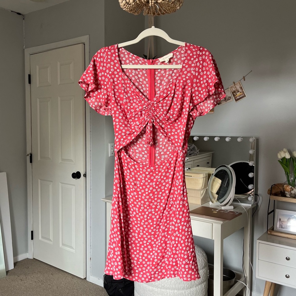 La Hearts Red and White Mini Dress